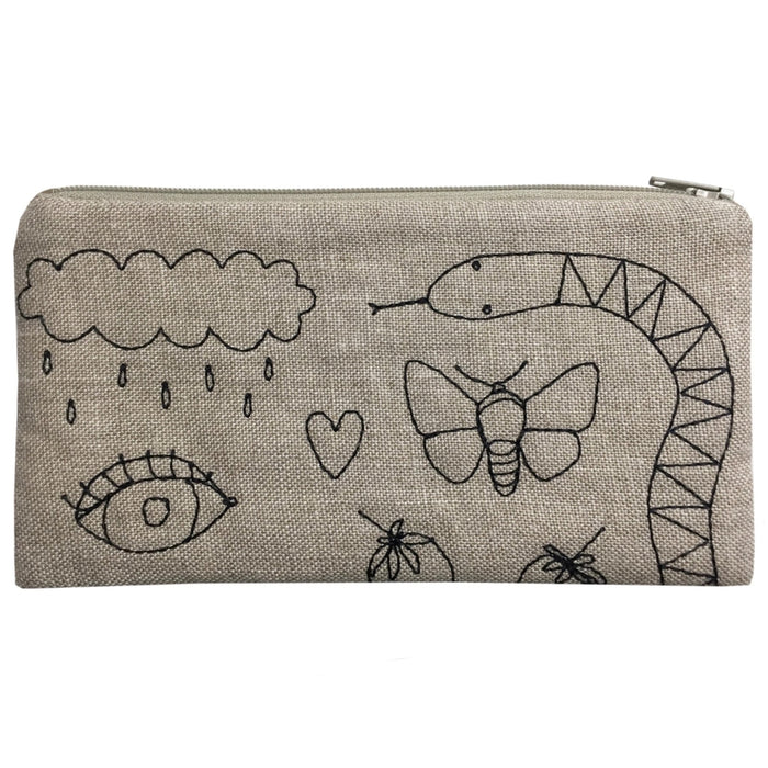 Handmade Whimsical Symbols Pouch