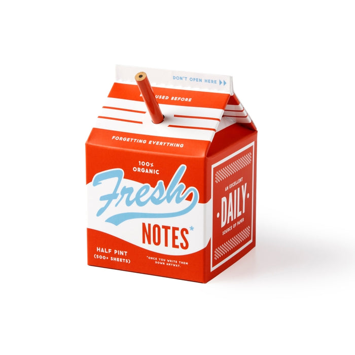 Fresh Ideas Milk Carton Note Set and Pencil