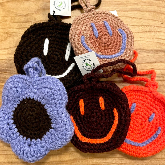 Hand-Crocheted Flower Pouch