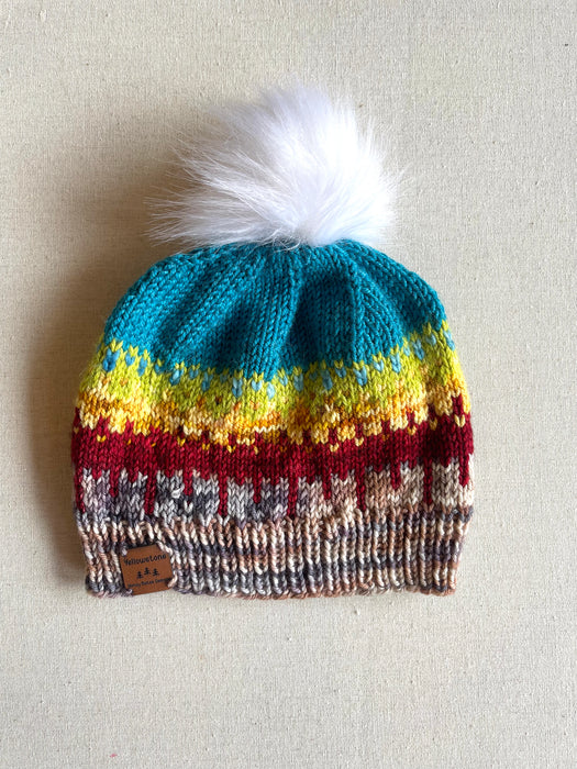 Hand-Knit National Parks Inspired Hat - Yellowstone