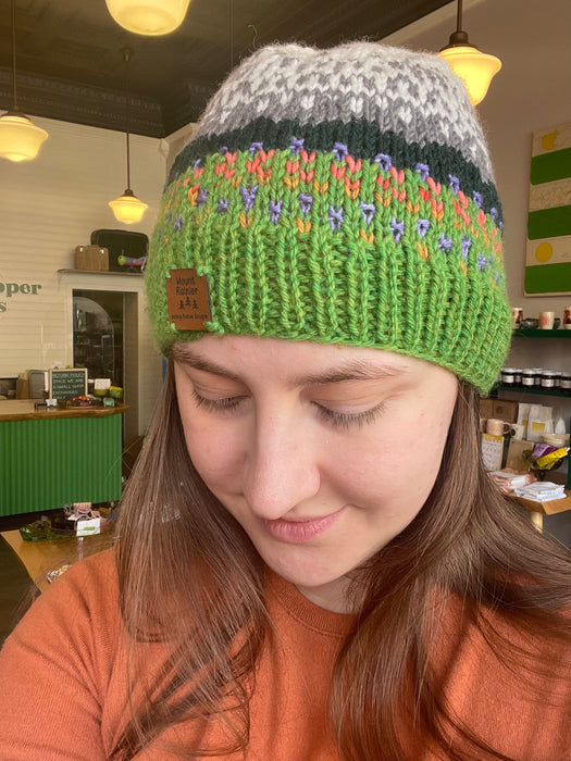 Hand-Knit National Parks Inspired Hat - Mount Ranier