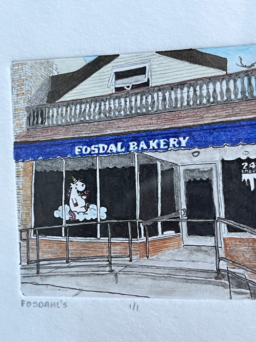 Stoughton Fosdal Bakery Hand-Colored Print