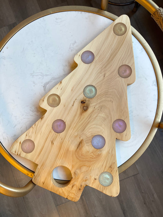 Artisan Tree Charcuterie Board Made In Stoughton - Light Wood- Cherry