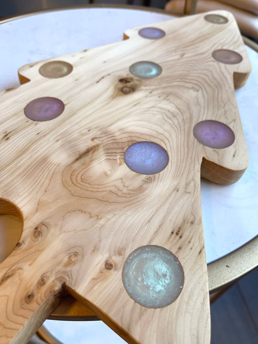 Artisan Tree Charcuterie Board Made In Stoughton - Light Wood- Cherry