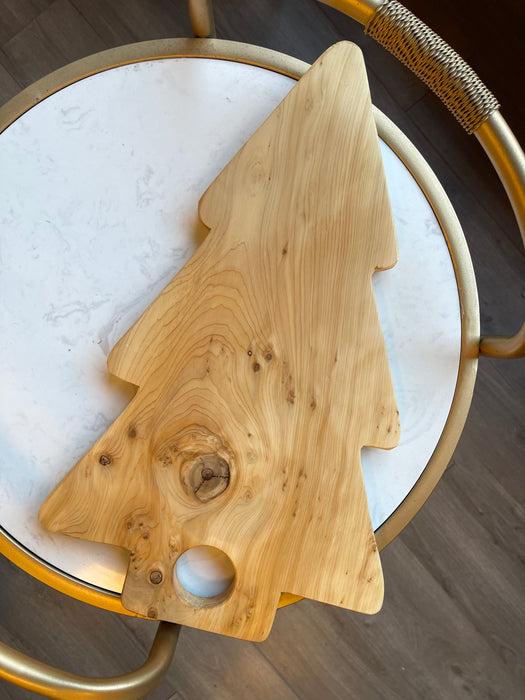 Artisan Tree Charcuterie Board Made In Stoughton - Light Wood- Cherry