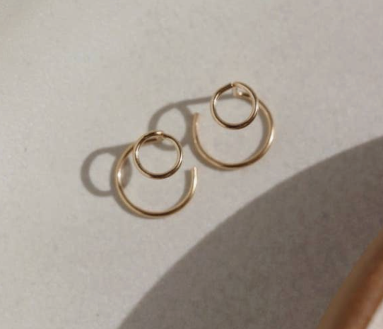 Lennon Ear Jacket Earrings in Sterling Silver or 14k Gold Fill