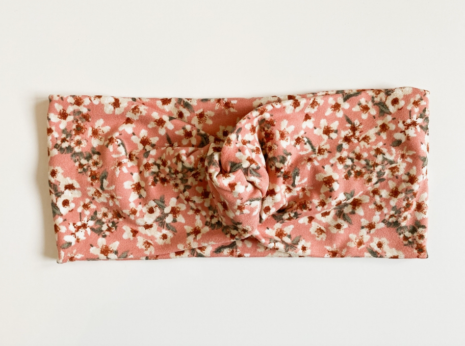 Pink Fields Floral Twist Headband