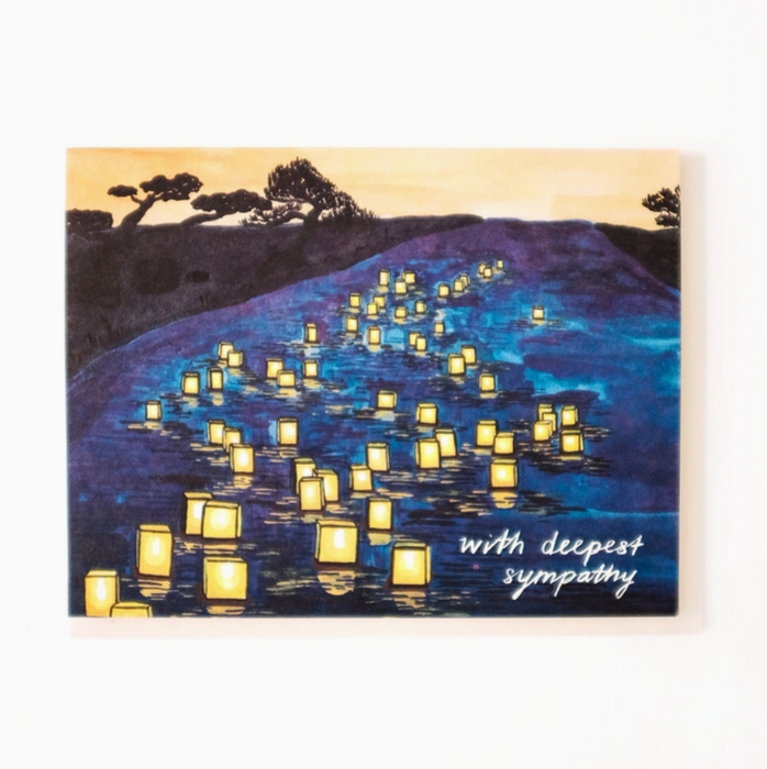 Japanese Lanterns Sympathy Card