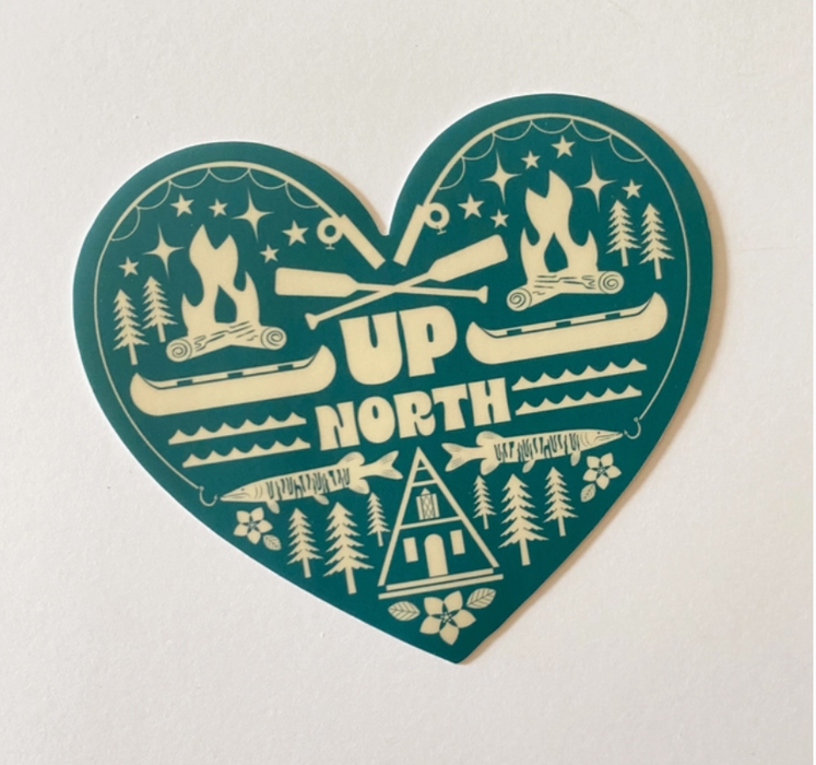 Up North Heart Sticker