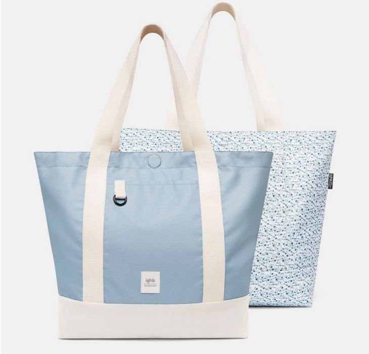 Reversible Beach Bag in Light Blue/Floral