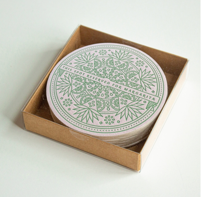 Letterpress Coaster Sets - Choose Your Favorite!