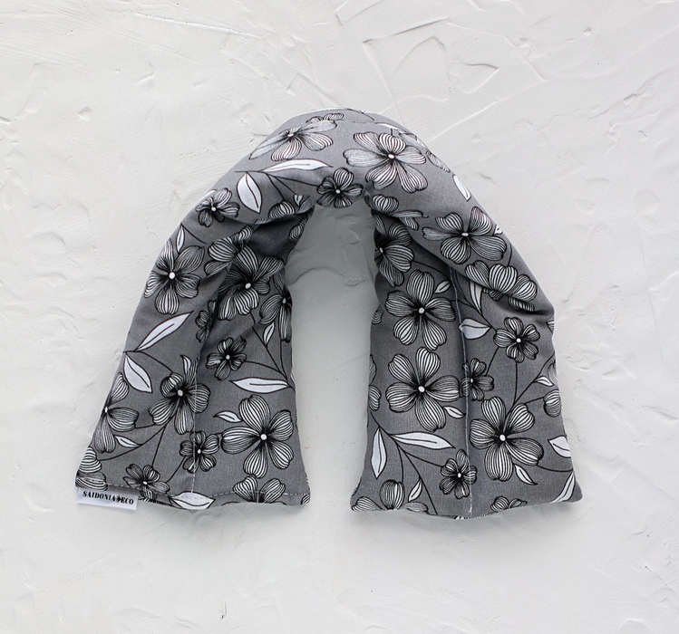 Neck/Body Wrap in Grey Floral - Unscented