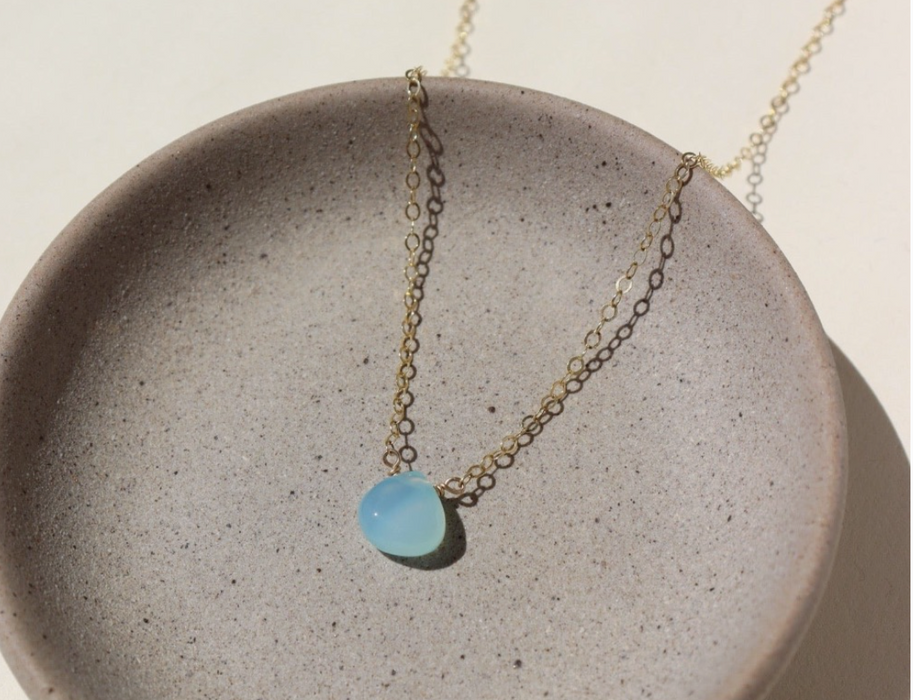 Tahoe Aqua Chalcedony Necklace