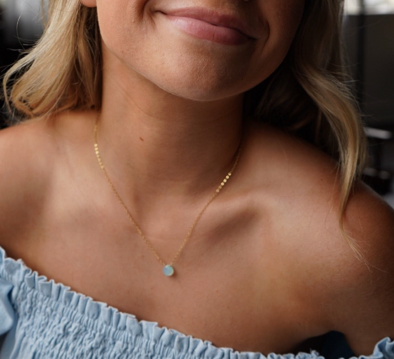 Tahoe Aqua Chalcedony Necklace