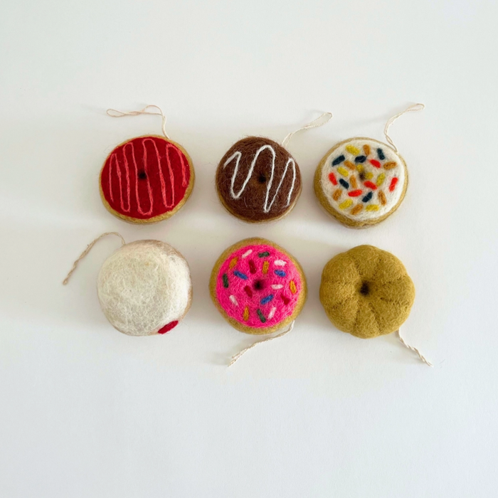 Hand-Felted Donut Ornaments - Choose Your Favorite!