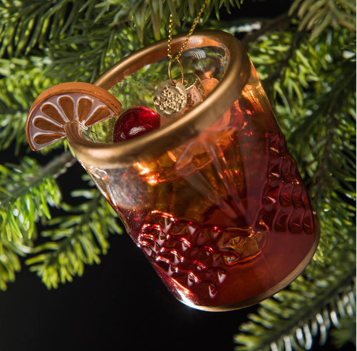 Old Fashioned Cocktail Glass Ornament