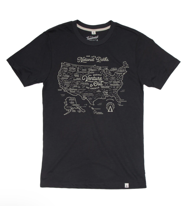 National Parks Map Unisex T-Shirt - Navy