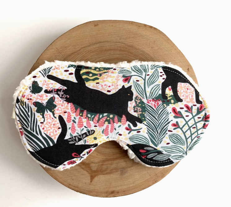 Sweet Dreams Sherpa-Lined Sleep Mask - Jungle Cat