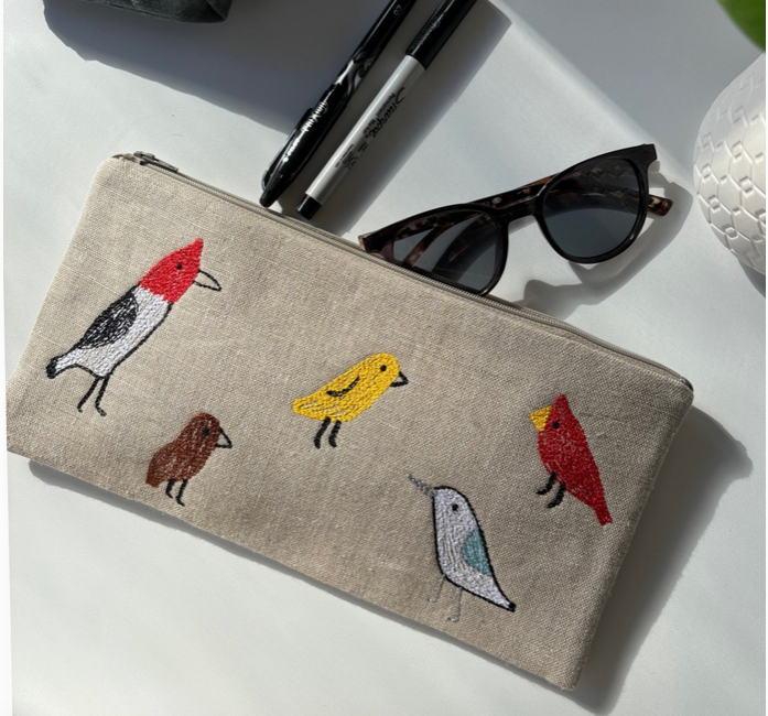 Handmade Backyard Birds Pouch