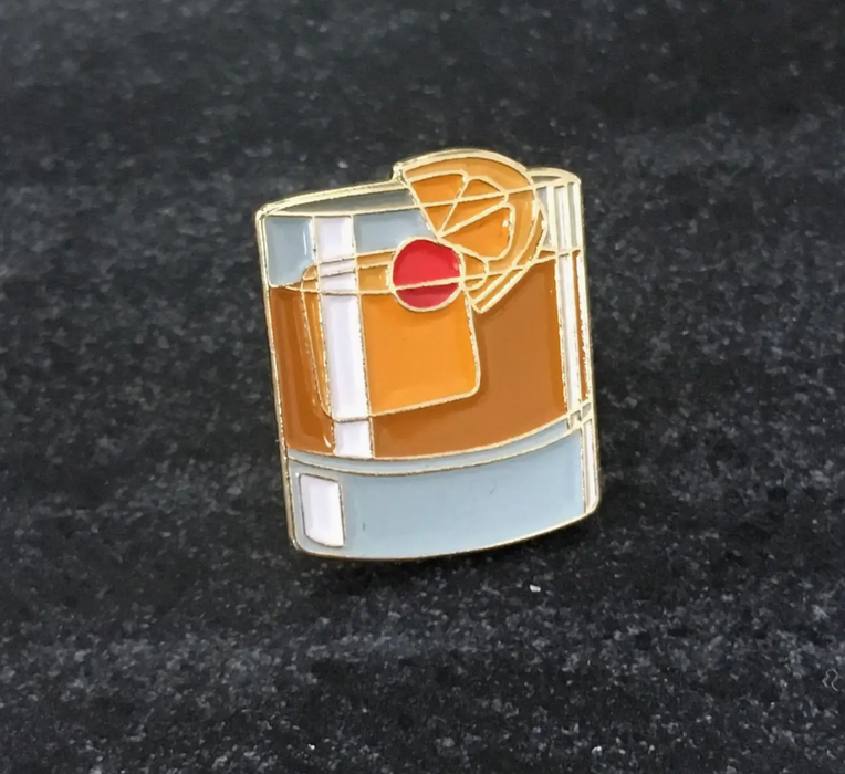 Enamel Lapel Pins - Old Fashioned Cocktails