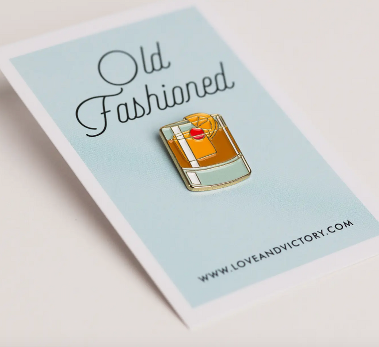 Enamel Lapel Pins - Old Fashioned Cocktails