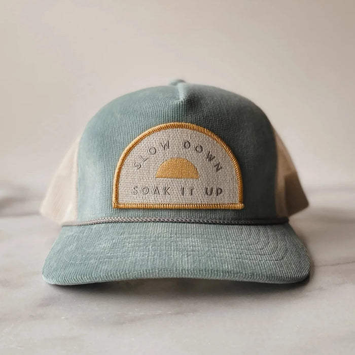 Slow Down Soak It Up Corduroy/Mesh Snapback Hat