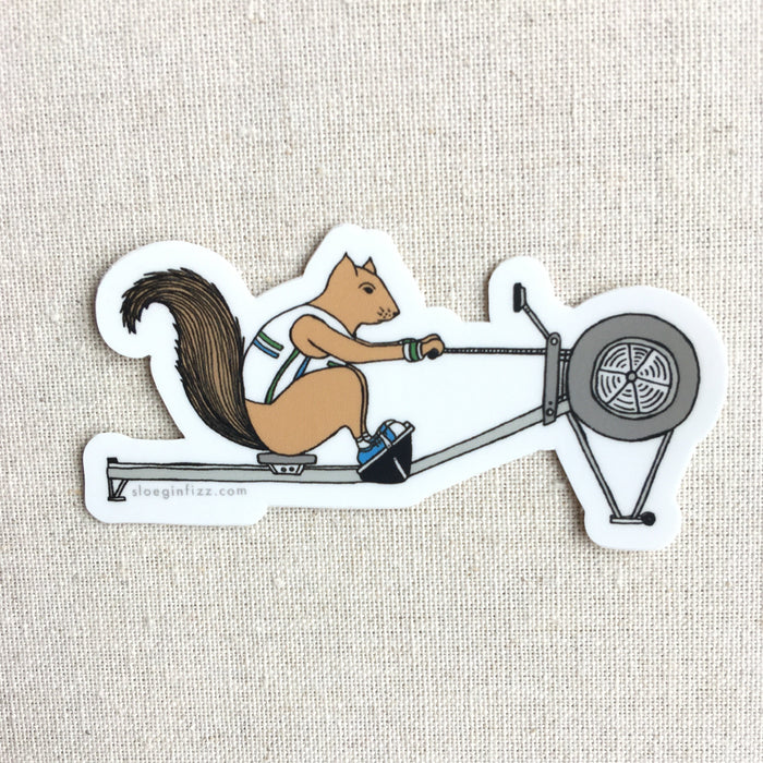 Squirrel Rowing Sticker