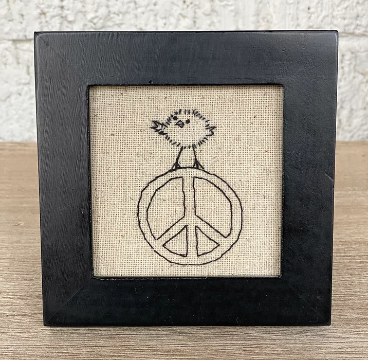 Dove In Disguise (Peace) Hand-Stitched Art