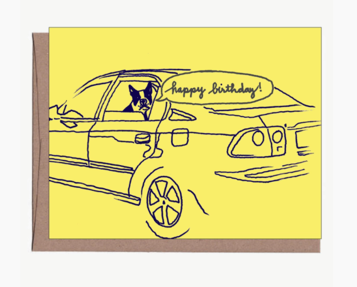 Dog In Window Birthday Card